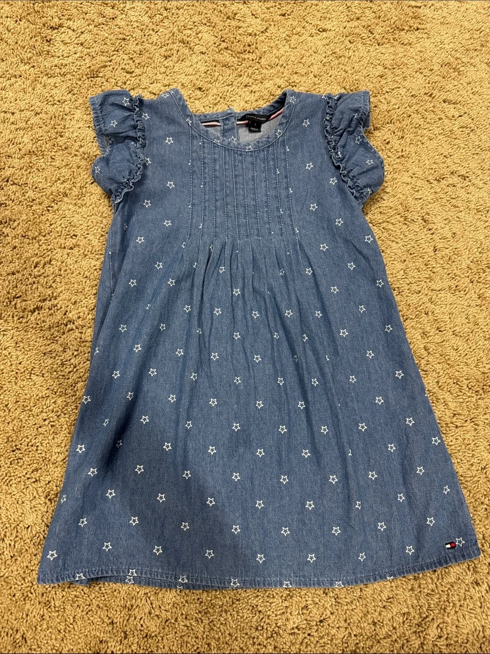Tommy Hilfiger Denim Blue Star-Embroidered Dress for Kids
